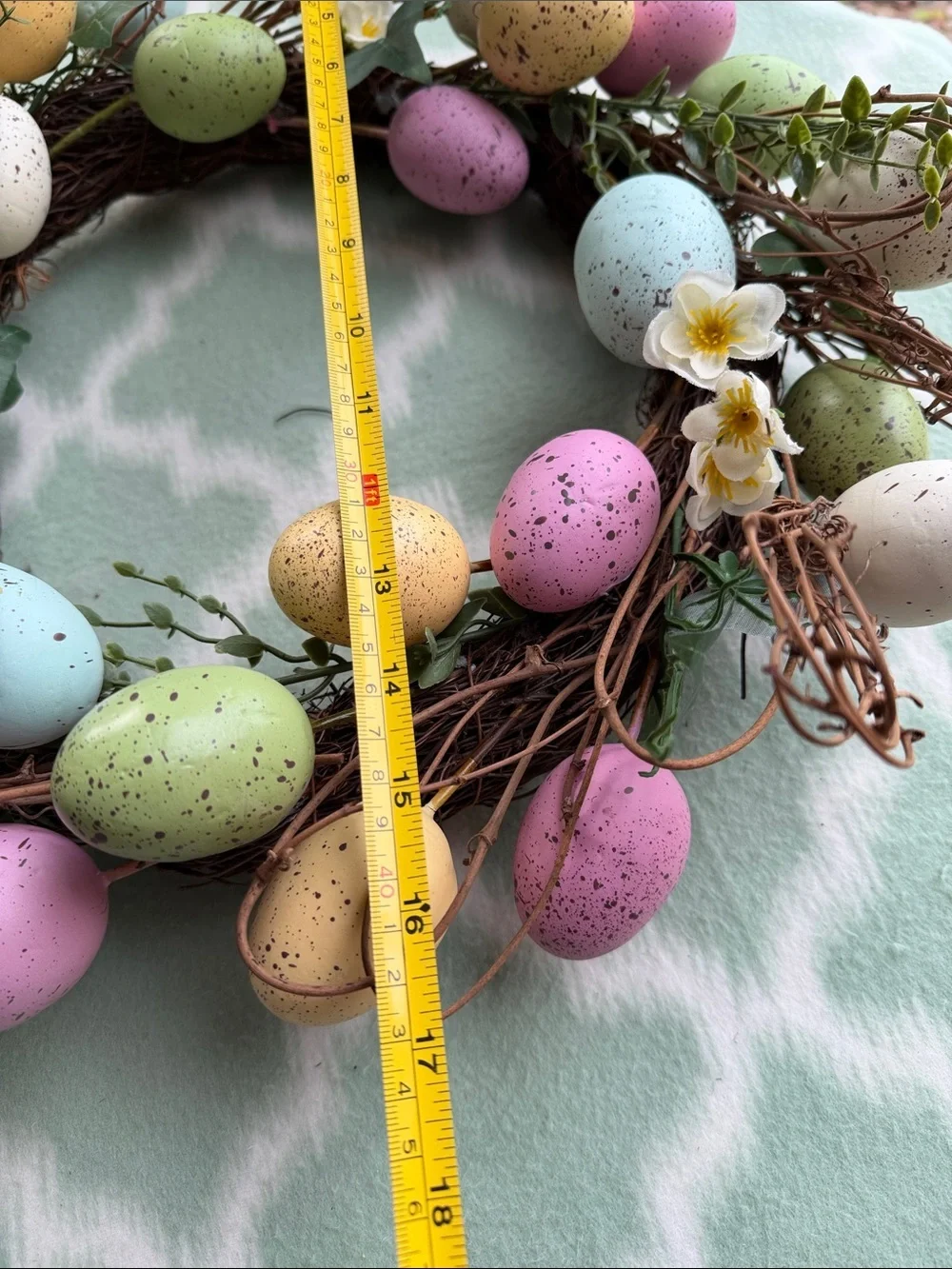 Spring Pastel Egg Wreath - Decorative Home Holiday Accent